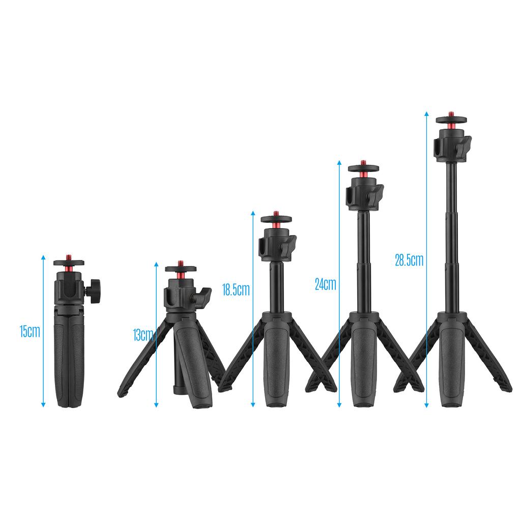 Lightweight Portable Mini Tripod Extendable Tripod Stand Handle Grip with 4 Levels of Adjustable Height