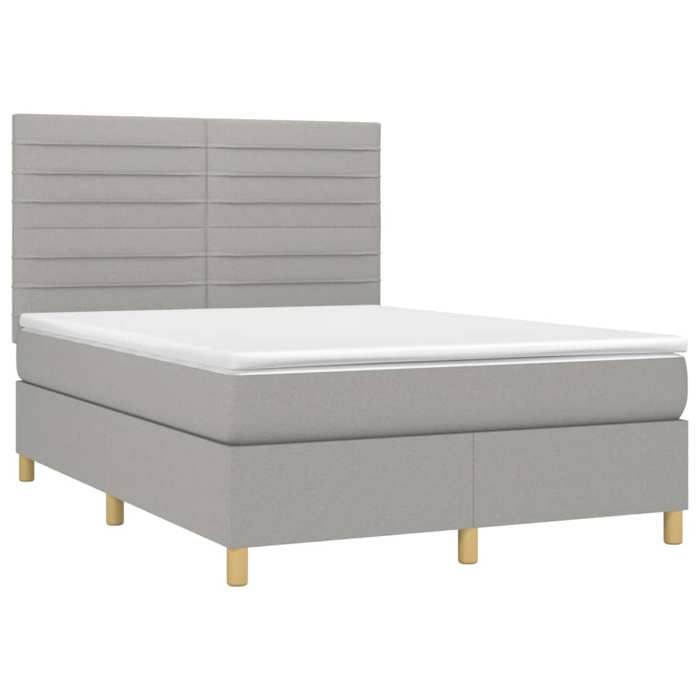 VidaXL Slatted Bed Base with Mattress and LED, Upholstered Bed, Double Bed, Adult Bedroom Interior Bed, 3135517