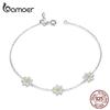 Bamoer Лидер продаж браслет с цветком ромашки для женщин стерлингового серебра 925 пробы свадебные оригинальные браслеты для влюбленных
