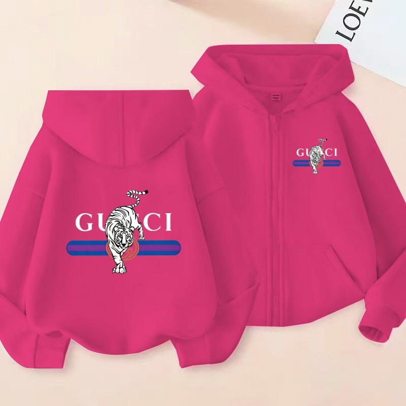 Kids Long Sleeves Cardigan Sweatshirt Girl Boy 3-12Years Hoodie Zipper Style Cute Tiger Sports Casual Fashion Loose Coat Clothes