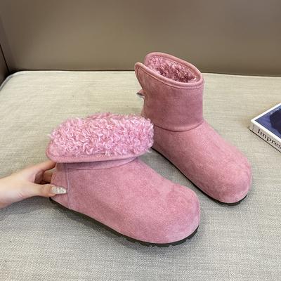 Женские зимние легкие теплые утепленные сноубутсы на толстой подошве, складные, два способа носки, нескользящие, износостойкие, повседневные кроссовки, хлопковые ботинки