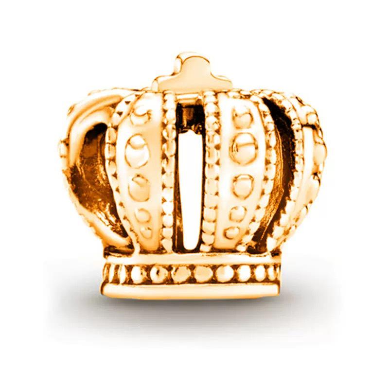 Pandora 2025 Браслет из сплава с бусинами в виде Четырехлистного клевера, Сердца, Короны, DIY Украшение