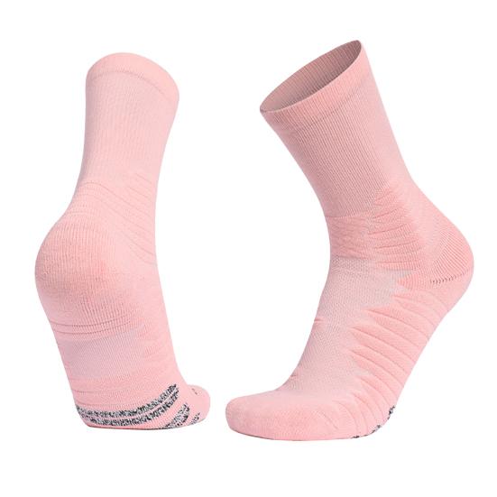 Athletic Crew Socks Stretchy Cushioned Sports Socks Breathable Compression Socks with Non-Slip Soles for Running Basketball Workouts