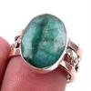Emerald(Simulated) Handmade 925 Sterling Silver Gift Two Tone Ring S.7.5US F8k74