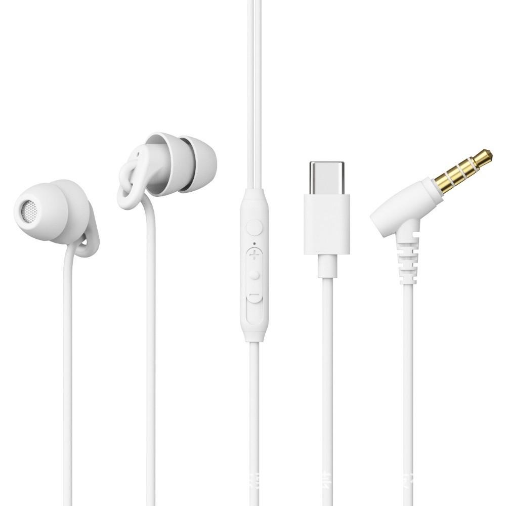 Soft Silicone Wired Headphones Noise Canceling Headset with Mic Wired Headset Earphones in-Ear Use