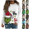Women's Casual Fashion Christmas Print Long Sleeve O Neck Pullover Top Blouse Sweatshirt