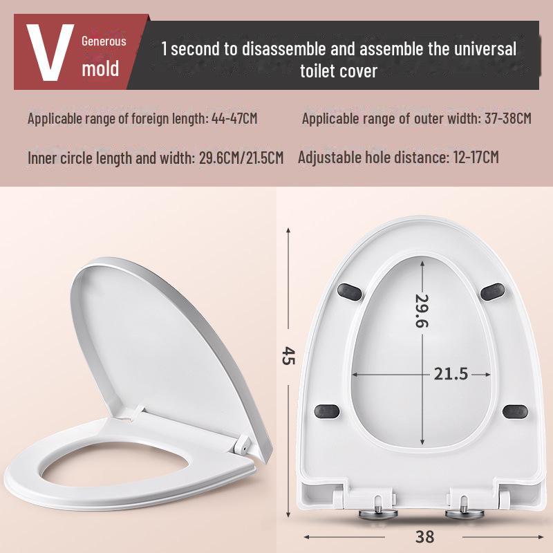 Универсальный быстроустанавливаемый чехол для сиденья унитаза с функцией замедления - утолщенные и удобные для домашнего хозяйства аксессуары