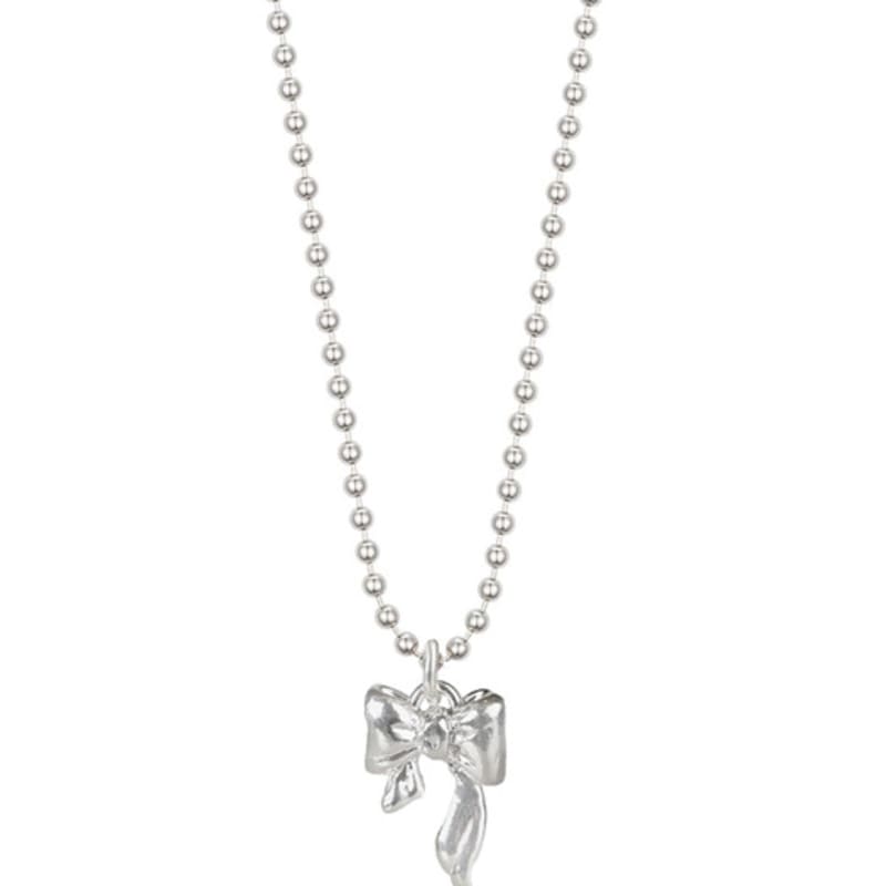 REINDEER [SILVER 925] HOLIDAY BOW NECKLACE 04