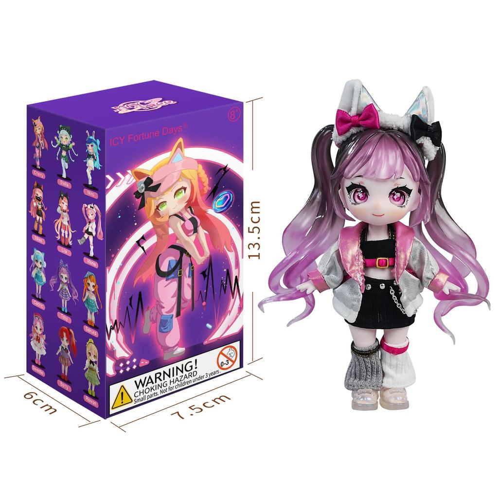 ICY Fortune Days 13см BJD Кукла Кукла в стиле аниме Идеально подходит для DIY и куклы - Набор, Подарки, Украшение, Упражнения, Коллекции, Для девочек 8+