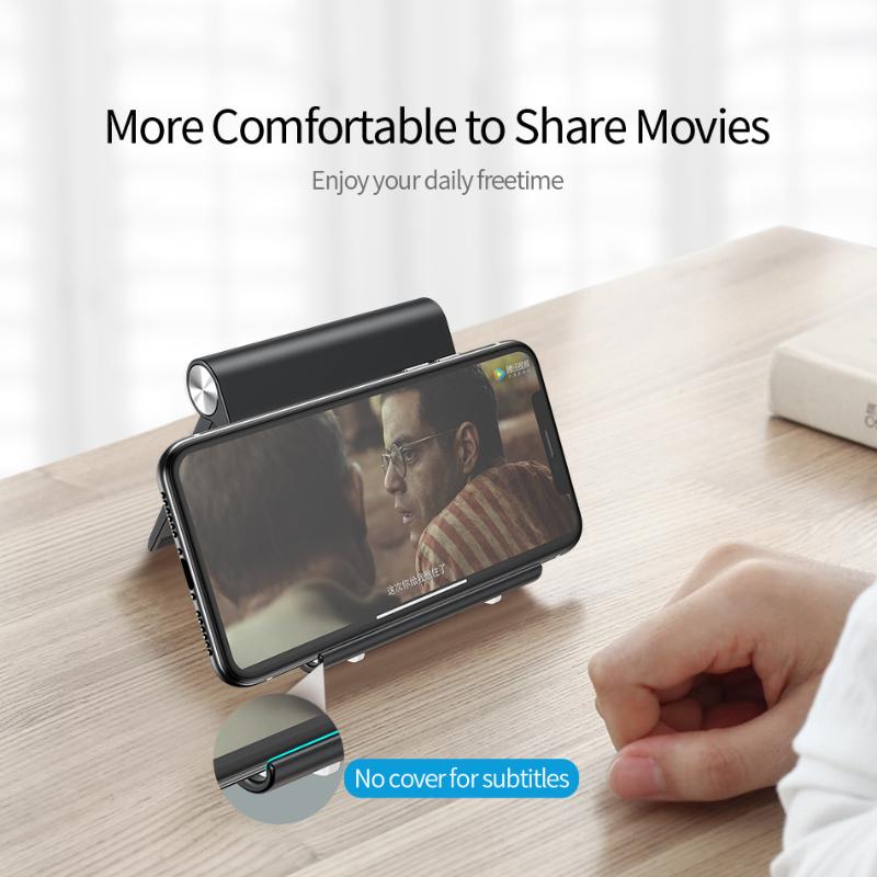 Adjustable Desk Cell Phone and Tablet Stand for iPhone and iPad, Portable Mobile Phone Holder Stand Smartphone Support