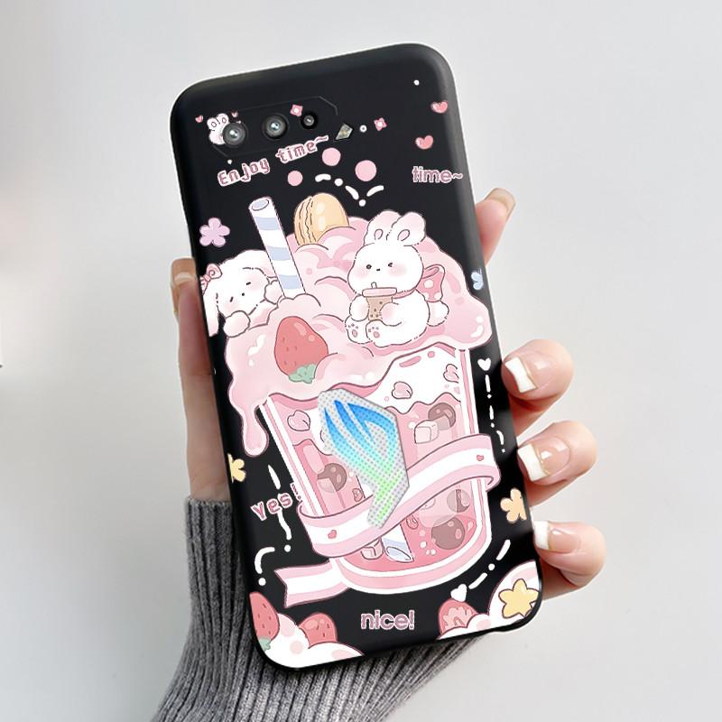 Для Asus ROG Phone 5 5s Чехол Роскошный Милый Кролик с Сердечками Забавный Мягкий Силиконовый TPU Защитный Задний Чехол Для Телефона Asus Rog 5 5s
