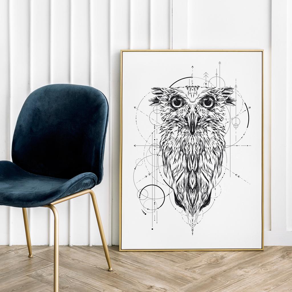 Poster Portrait Owl Geometry