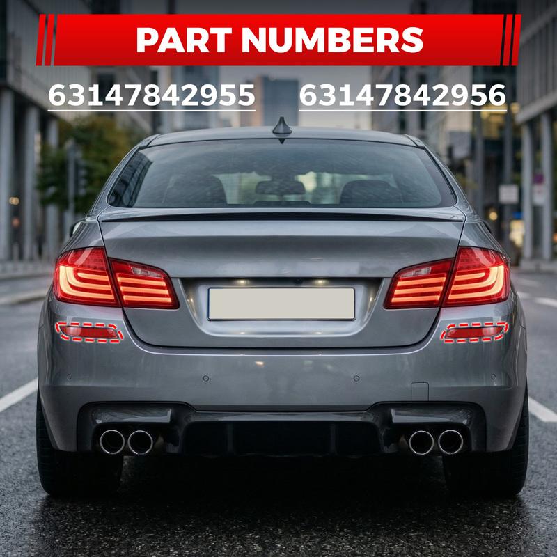 63147842955 For 2011-2016 BMW F10 F11 F18 with M-Tech or M-Sport Rear Bumper Reflector lamp lens Car accessories 63147842956