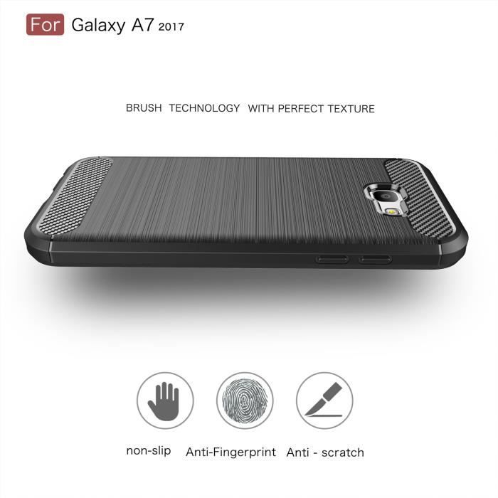 Coque Antichoc - Samsung - Galaxy A7 (2017) A720 - Silicone TPU - Slim - Noir