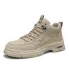 Autumn men's fashion platform shoes student mid-top lace-up sports casual shoes retro British style wear-resistant Martin shoes