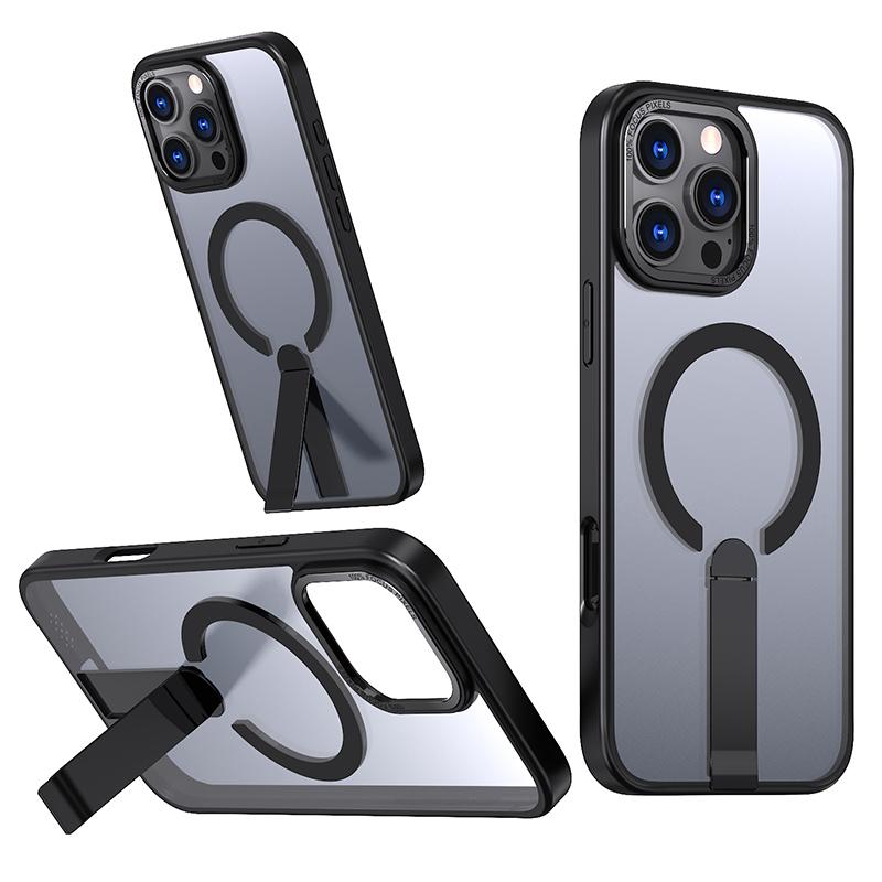 Для Magsafe Магнитный Металлический Держатель Мягкая ТПУ Рамка Жесткий Поликарбонатный Чехол для Телефона Для iPhone 16 Pro Max 14 11 12 13 15 Pro Max Задняя Крышка