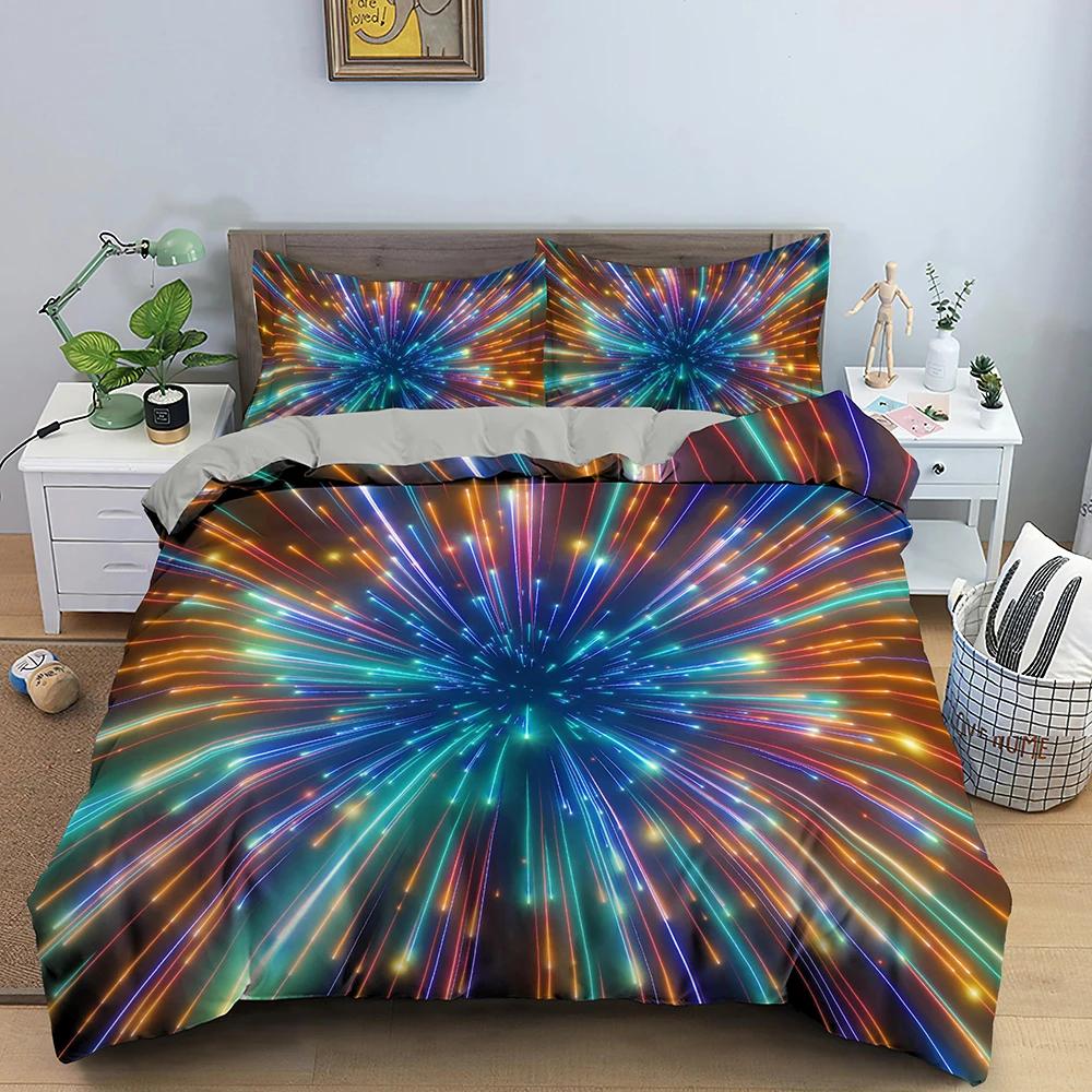 3D Пододеяльник Психоделический комплект постельного белья Роскошный пододеяльник с застежкой-молнией 2/3 шт. Королевский пододеяльник Чехол из полиэстера