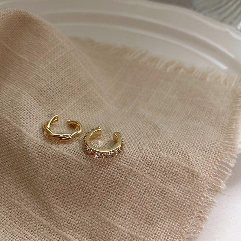 Ear Hole Chain Zinc Zinc Alloy Rhinestone  Hoop Earrings Cartilage Stud Ear Bone Clip Earring Ear Clip