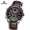 Naviforce NF9197L Doul Display Мужские часы Кварцевые водонепроницаемые светодиодные цифровые электронные роскошные наручные часы для подарка