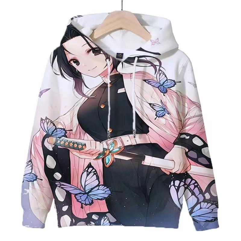 2024 Аниме Demon Slayer Hoodie Kamado Nezuko Pullover Hooded Comfortable Round Neck Street Hooded Sweatshirt для мужчин и женщин