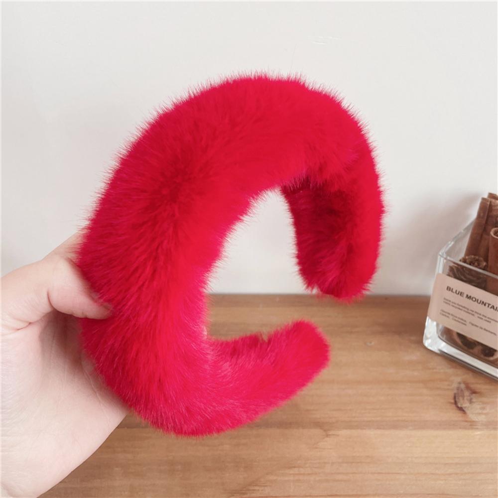 Женские Девичьи Плюшевые Расширенные Утолщенные Плюшевые Губчатые Повязки для Волос Искусственный Мех Мягкие Пушистые Меховые Обручи для Волос Зимний Головной Убор