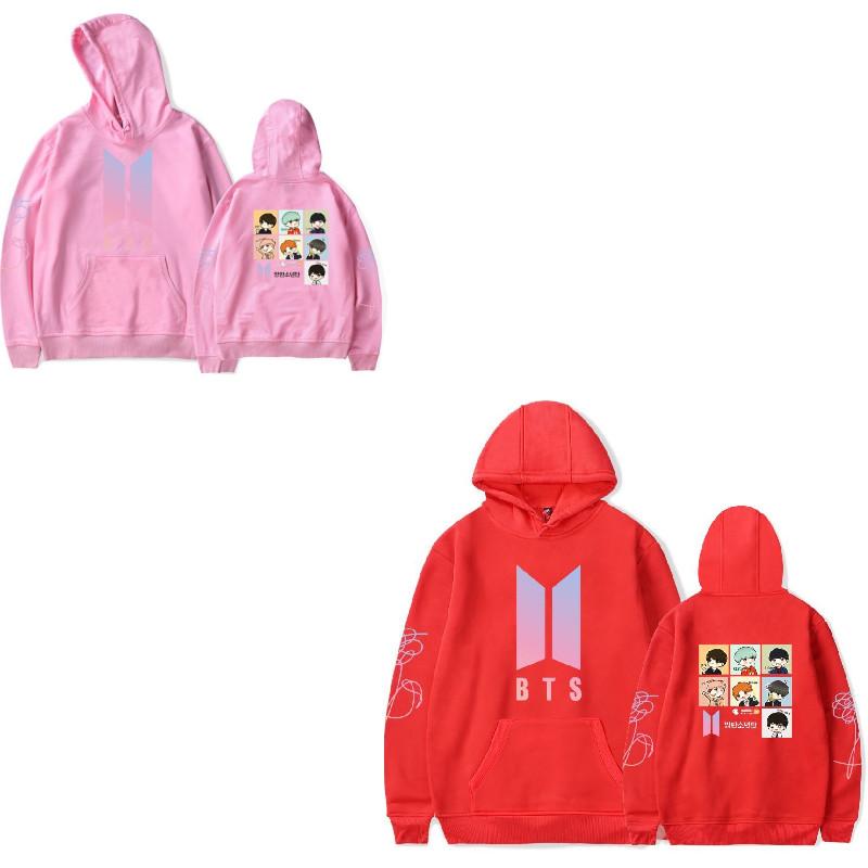 Bts Hoodie With Embroidered Graphic Cotton Fleece For Youth Casual Wear