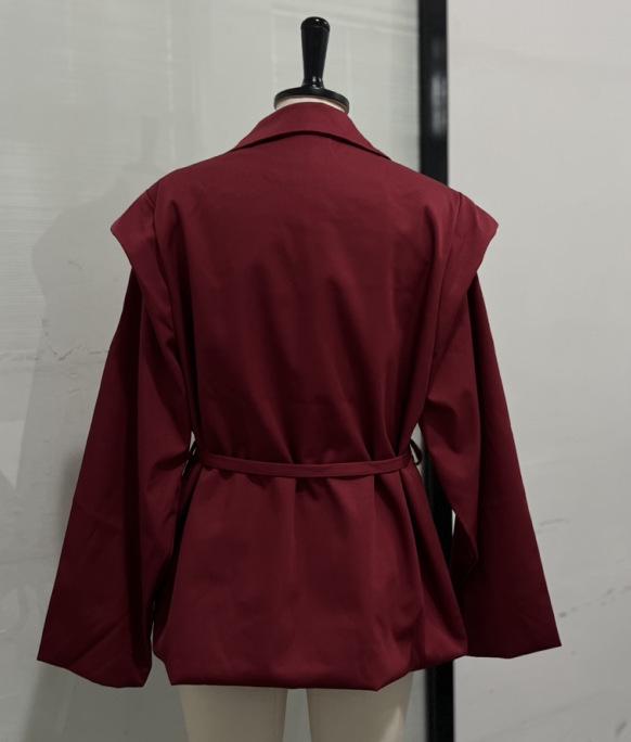 Женский блейзер 2025 года в корейском стиле с поясом и подплечниками для весны/осени