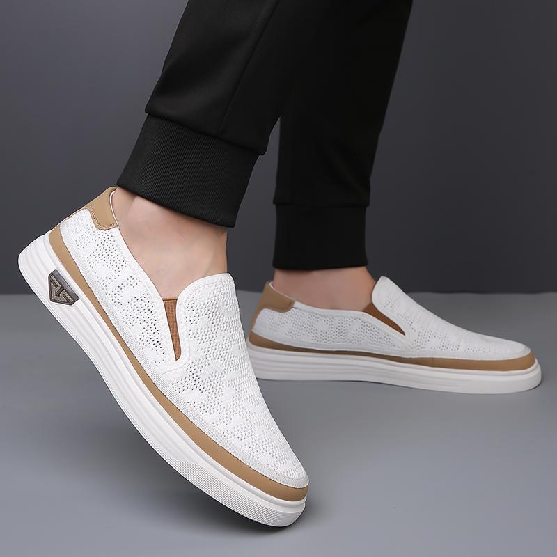 Легкие универсальные кроссовки, дизайнерские мокасины с вырезами, универсальные туфли для ходьбы, мокасины, повседневная мужская кожаная обувь