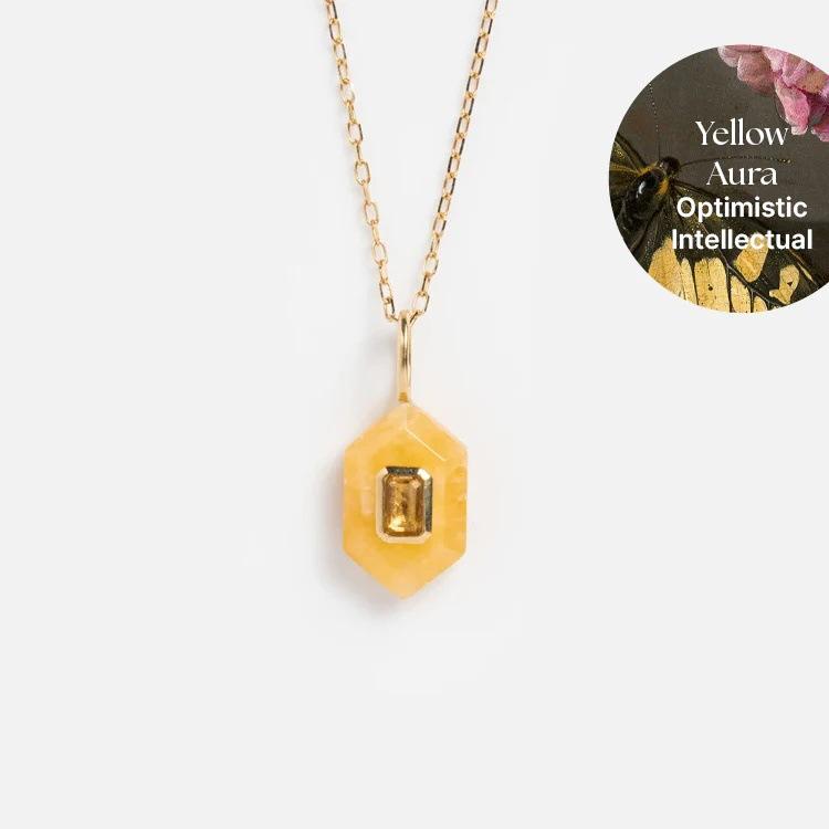 Natural Stone Energy Necklace Women'S Style Stainless Steel Sense Color Retention Fashion