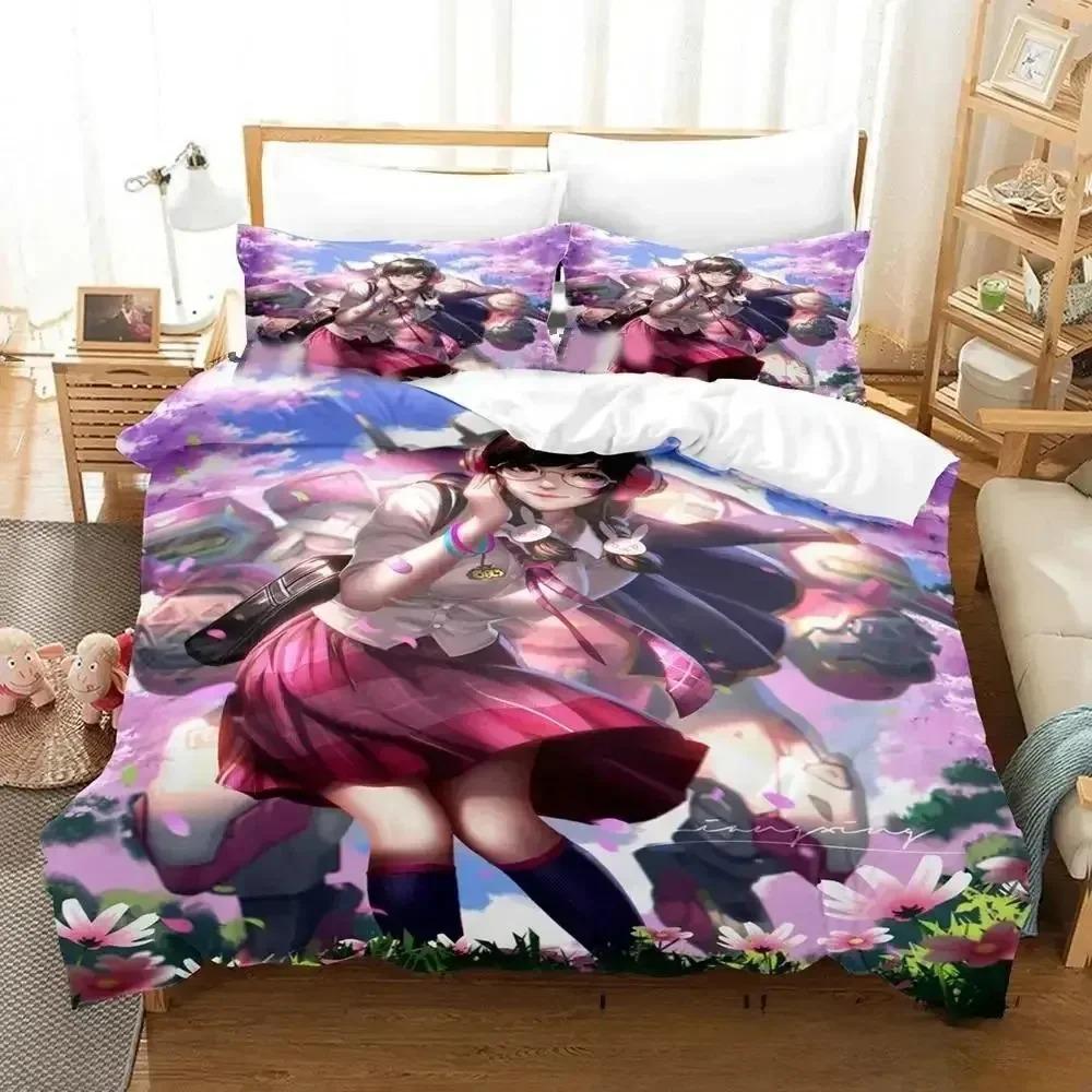 Новый Аниме D.va Overwatch Комплект Постельного Белья Для Спальни Мягкие Современные Покрывала Удобные Детские Подростковые Мягкое Пододеяльник Удобный Чехол для Одеяла И