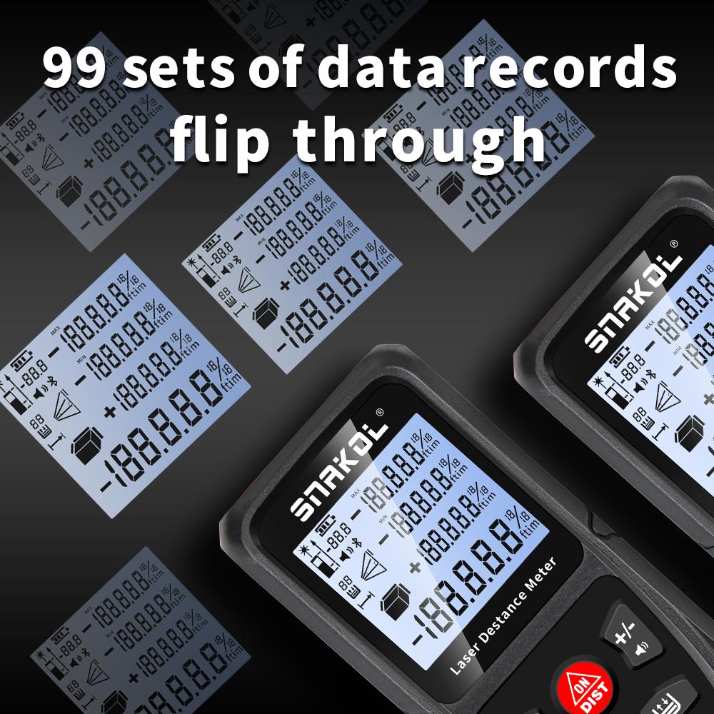 Snakol Laser Distance Meter 50m 70m 100m 120m Цифровой дальномер Аккумуляторная лазерная рулетка Электронная линейка