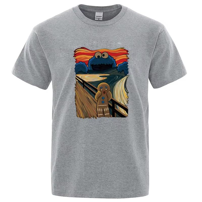 Famous Painting Parody Graphic Tshirt Abstract Monster Gingerbread Unisex Print Unisex Casual Short Sleeve Funny Streetwear Tee