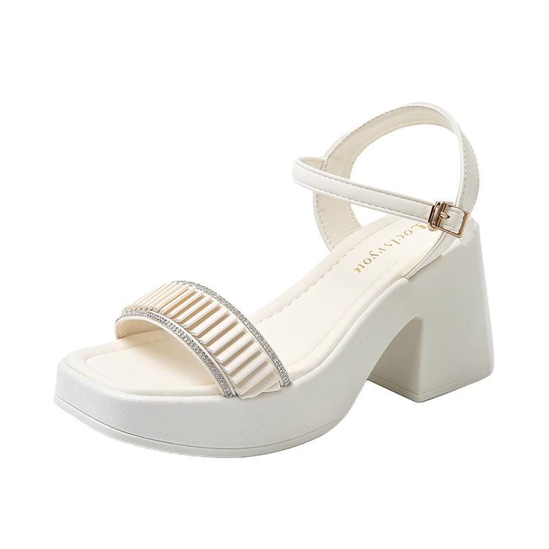 Сказочный стиль французские высокие каблуки женские толстый каблук лето новый юбка женские платформа высокий каблук сандалии женские