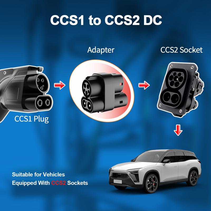 Kolanky 250A CCS1 To CCS2 Adapter Electric Vehicle Car CCS1 To CCS2 Adaptor DC Fast Charging Conventer Public Charging Station