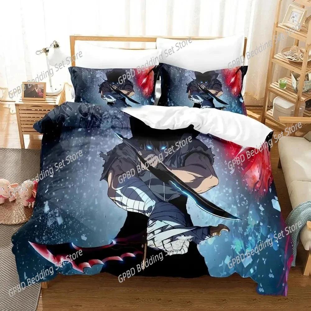 Comforter 3D Printed Anime Solo Leveling Bedding Set Bedroom Soft Modern S Comefortable And