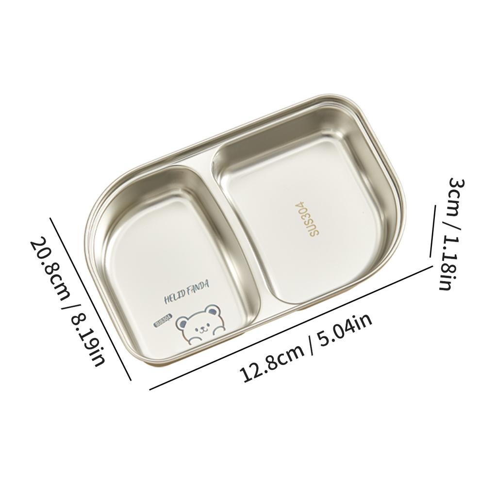 304 нержавеющая сталь многосекционная обеденная тарелка детская разделенная обеденная тарелка столовая 2/3 отделения пищевая тарелка для студента