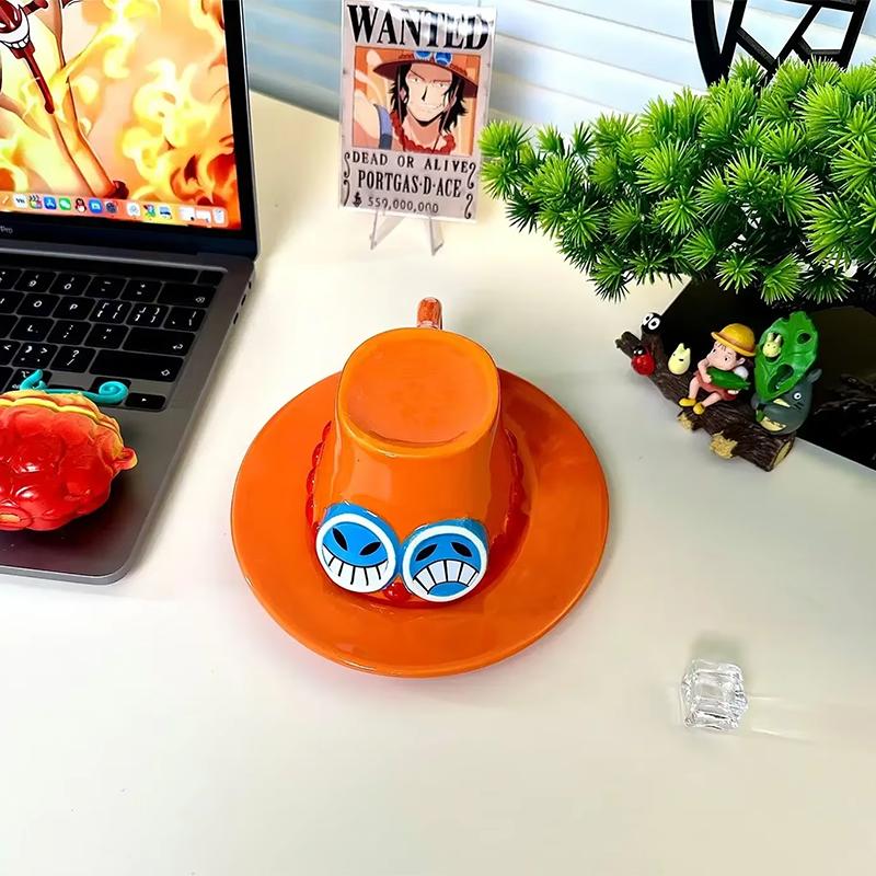 Кружка One Piece, чашка для воды, аниме-косплей, Луффи, Эйс, Сабо, Чоппер, керамическая кружка, принт с персонажем, шляпа, кофейная чашка, принадлежности для вечеринок