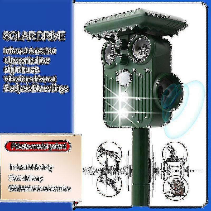 Ultrasonic Solar Deer Repeller - 5 Adjustable Modes - Repel Deer In 48 Hours