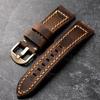 Classic Handmade Folded Cowhide Leather Watchband 20 21 22 23 24MM Vintage Leather Soft Thickened Bronze Buckle Bracelet Vintage