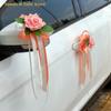 1 шт. Ретро Свадебный Автомобиль Декор Зеркало Цветок Бант Ручка Украшение для Элегантного Свадебного Автомобиля Дверь Свадебные Сцены