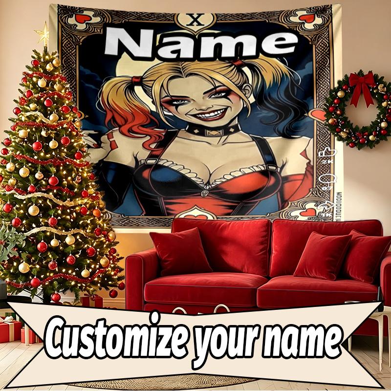 Custom Name Personalized Superhero Print Tapestry, Wall Art Decor, Bedroom, Dorm, Apartment, LivingRoom, Party Backdrop, Gift for Birthday