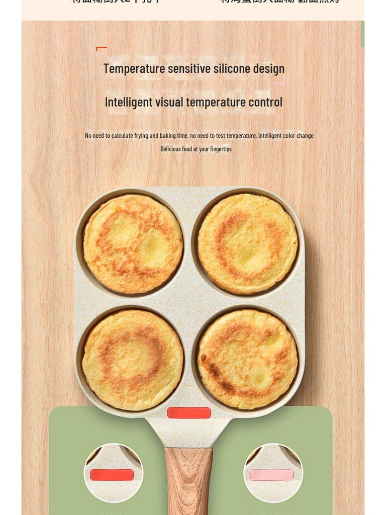 Non-Stick 4-Hole Breakfast Frying Pan for Eggs, Burgers, and Pancakes