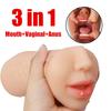 3 в 1 Секс-игрушки Мастурбация для мужчин Глубокая глотка Искусственная настоящая киска Оральный мужской мастурбатор МинетРеалистичная резиновая вагина Секс Мужские секс-игрушки для мужчин