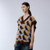 JNBY 2023 Spring Jacquard V-Neck Sleeveless Wool Sweater