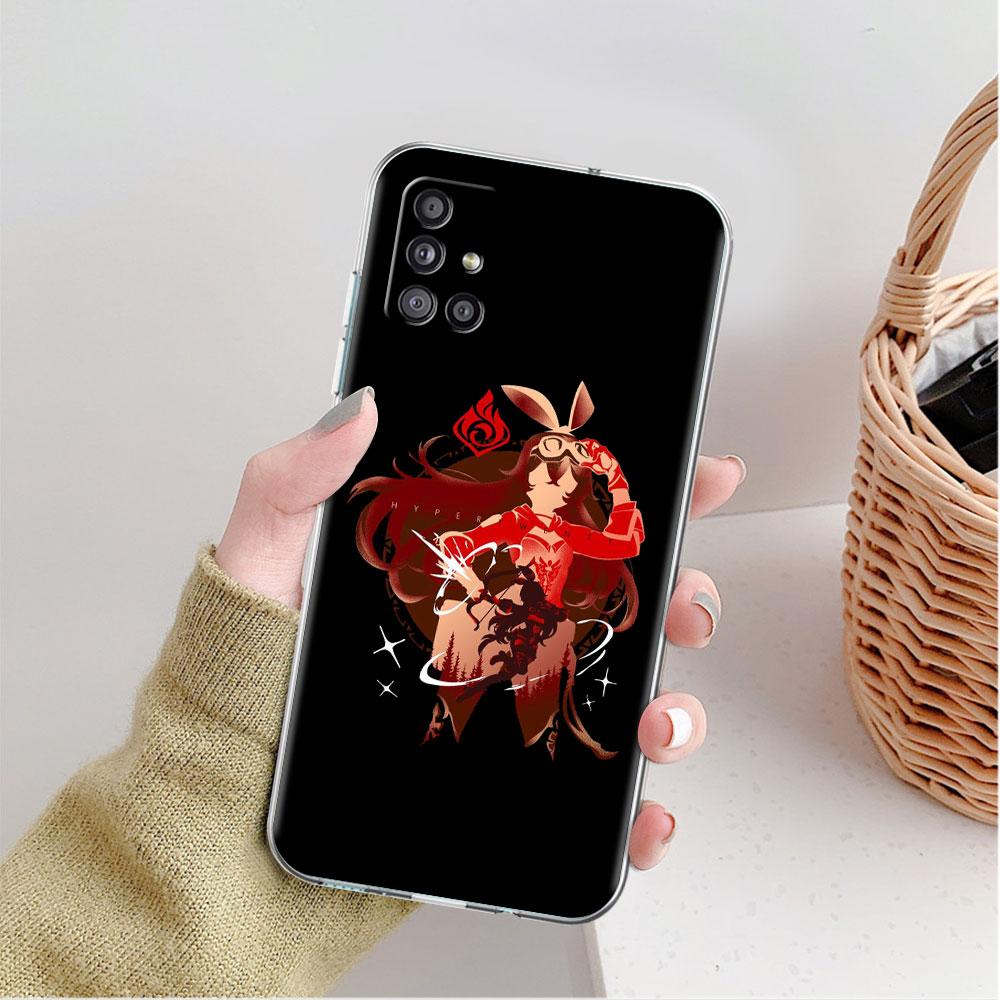 Прозрачный чехол для Samsung Galaxy A52 A12 A51 A32 A21s A71 A32 A22 50 A70 A31 A72 5G, чехол для телефона аниме Genshin Impact