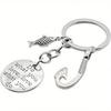 4pcs Fishing Keychain Fish Hook Keychain with Do What You Love Love What You Do Charm Fisherman Gift Birthday Gift