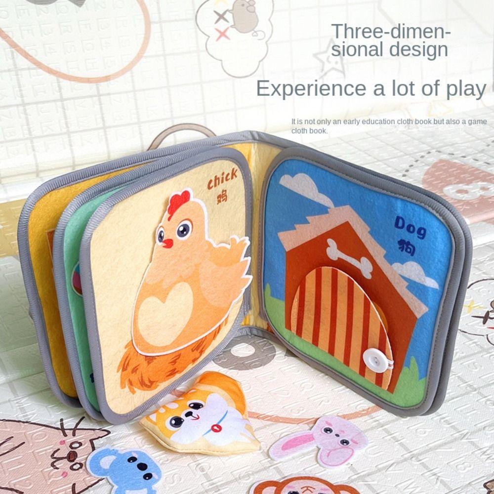 Stereoscopic Montessori Felt Cloth Book Felt Cloth Early Learning Educational Book  2-3 Years