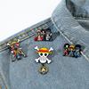 4 Pcs Childhood Cartoon Brooch Handsome Portgas·D· Ace Enamel Pin Metal Badge Jewelry Clothing Backpack Accessories Gift