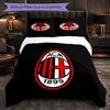 AC Milan 3 Piece Bedding Set Soft Duvet Cover Set with Pillowcases Printed Bedroom Decor Set for Home