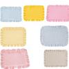 Ruffle Heat-Insulated Mat Stripe Grid Table Mat Washable Coaster  Breakfast